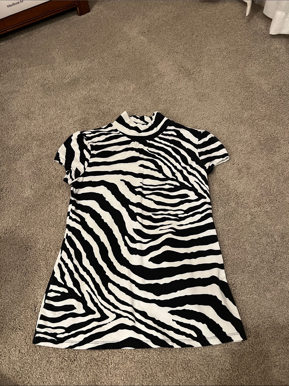 Express Black and White Zebra Print Top